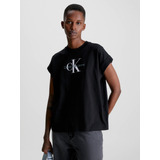 Camisa Holgada Con Monograma Negro Calvin Klein