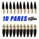 Kit 20 Conector Santo Angelo Xlr Femea E Macho Sa2x 10 Pares