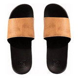 Chinela Reef Leather Slide Ui Bronze Playa Verano