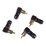 4 Plug Conector Rca Macho Em L