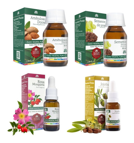 Kit 4 Óleos Vegetais Wnf Puros 100% Naturais