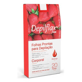 Depilflax Folhas Prontas P/ Depilação Corporal Morango C/20