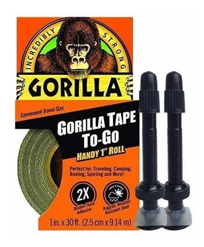 Kit Fita Aro Tubeless Gorilla Tape + Par Válvulas Alumínio I