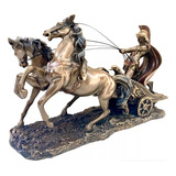 Estatueta Biga Romana Gladiador Carruagem Cavalos - Veronese