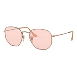 Ray Ban Rb3548n 91310x Hexagonal Rosa Transparente Original