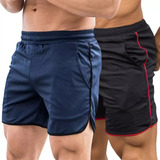 2pcs Short Deportiva Gym De Alta Calidad Slim Fit Elástico