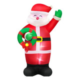 1.8m Inflable Navideño Santa Claus Con Decoración Luces Led