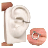 Piercing Argola Conch Cravejada Folheada Com Haste 11mm