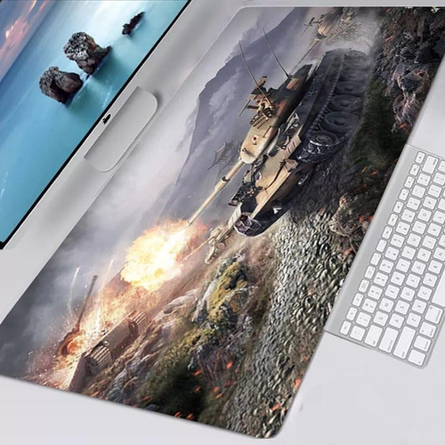 Mouse Pad Gamer Tanque Guerra 90x40 Xl Mousepad Mouse Pad Ga