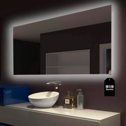 Led Espejo De Pared Baño Luz 70x50 Rectangular Moderno Deco