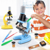 Kit De Microscopio Biológico Para Niños Led 100x-400x-1200x