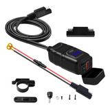 Cargador Moto Usb Tipo-c Carga Rápida Qc3.0 Con Voltímetro O