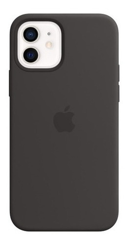 Funda Con Carga Inalámbrica Apple Silicona Magsafe Negro Con Diseño Negro Para Apple iPhone iPhone 12 / iPhone 12 Pro