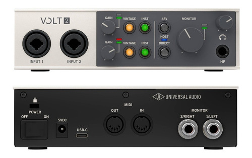 Universal Audio Volt2 Placa De Sonido Usb 2 Canales Pre Amp