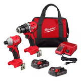 Combo Taladro Y Atornillador 18v Compact Milwaukee 3692-22ct