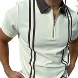 Camisa Polo Masculina Stretch Listada [u]