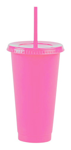 20 Vasos Con Popote Para Fiesta - Reutilizable De 16 Oz