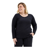 Blusa Plush Térmica Plus Size Pijama Básic Inverno 20424a