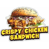 Signmission Crispy Chicken Sandwich, 16 Calcomanías, Soporte