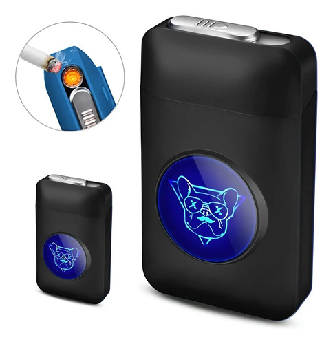 Estuche Para Cigarros Caja Cigarrera Luz Led Encend Usb