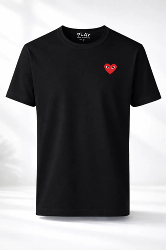 Playera Comme Des Garcons Play Blanca Corazón Bordado | Envío gratis