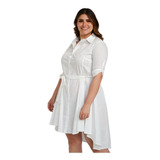 Vestido Asimétrico Roman Fashion/tallas Extras, 9514 (blanco