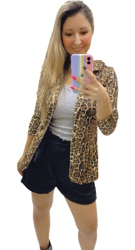 Blazer Animal Print Alongado