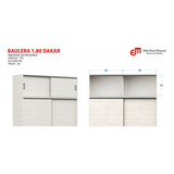 Baulera Placard Dakar Puertas Corredizas 1,80 Mts. Color Carvalho Mezzo