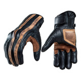 Guantes De Cuero Para Moto Con Efecto Desgaste Vintage Negro