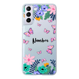 Funda Para Samsung Galaxy Mariposas Personalizada Con Nombre