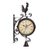 Decoración De Gallo De Reloj Silencioso Números Romanos