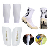 Calcetines Antideslizantes Con Espinilleras Para Fútbol