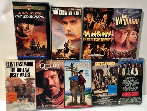 Western Lote De 8 Peliculas En  Vhs Originales En Ingles