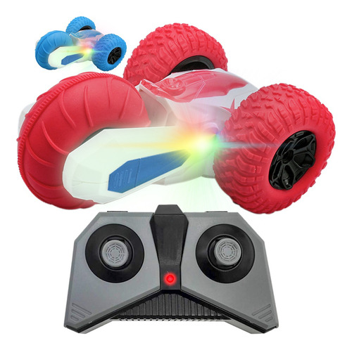 Auto A Radio Control Remoto Recargable Todo Terreno 360 Rgb Color Rojo