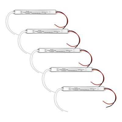 Kit 5 Fonte Slim Driver Para Perfil Fita De Led 12v 3a 36w