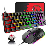 Teclado Y Mouse Mecánico Para Juegos 60% Con Cable, Ul Fr32w