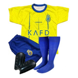 Conjunto Infantil Cr7 Com Meiao E Caneleira