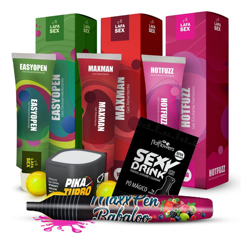 Kit Sexy Shop Gel Excitante Feminino Anestesico Premium 11un