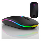 Mouse Sem Fio Usb Recarregável Bluetooth Led Rgb Ergonômico