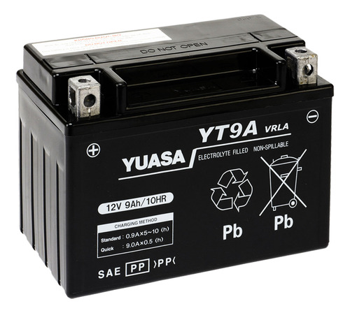 Bateria Moto Yuasa Yt9a Compatible Con Ytx9-bs . Yuasa Yt9a