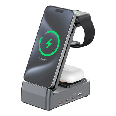 Cargador Inalámbrico 7 en 1 WLX iPhone 16 15 14 AirPods Apple Watch Magnético | Envío gratis