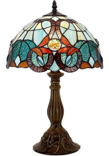 Werfactory Tiffany - Lámpara De Mesa De Cristal Manchado Par