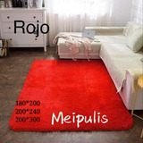 Alfombra Peludita Livianas 240x200  Rojo