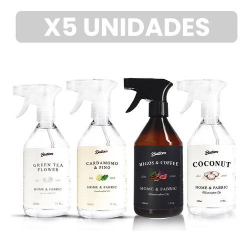 Aromatizante Textil Fragancia 500 Ml Combo X5 - Buttom