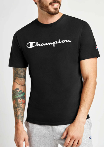 Playera Champion Para Hombre Con Logo Manga Corta Negro