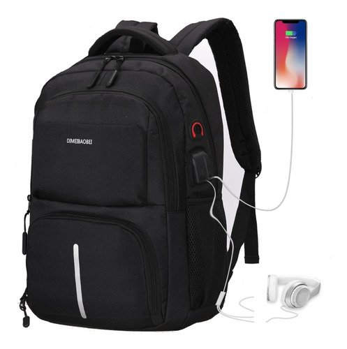 Mochila Para Laptop De 15.6in Impermeable Usb Portátil