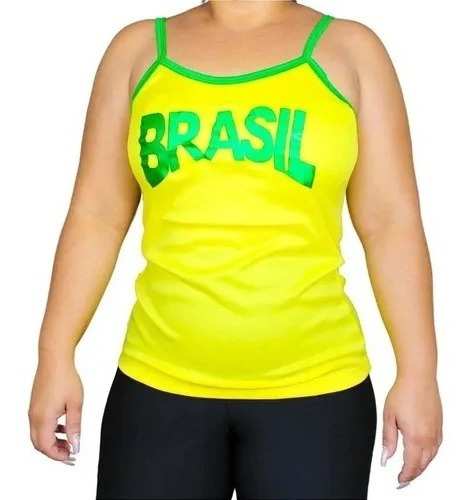 Camisa Regata Feminina Brasil Bandeira Copa D Mundo Promoção