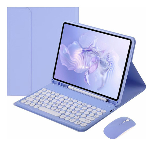 Capa+teclado Redondo+mouse Para iPad 4/5/6ª Geração/air 9.7