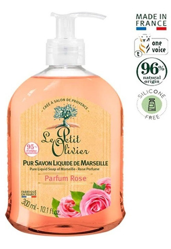 Jabón Líquido De Rosa Le Petit Olivier 300 Ml