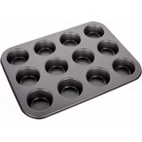 Molde Muffins De Teflon X12 Cupcakes Reposteria Antiadherent